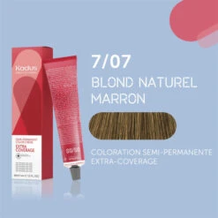 Coloration Semi-permanente Extra Coverage 7/07 Blond Naturel Marron Kadus 60ML -Soins Capillaires Boutique coloration semi permanente extra coverage 707 blond naturel marron kadus 60ml 2