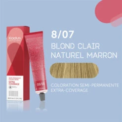 Coloration Semi-permanente Extra Coverage 8/07 Blond Clair Naturel Marron Kadus 60ML -Soins Capillaires Boutique coloration semi permanente extra coverage 807 blond clair naturel marron kadus 60ml 2