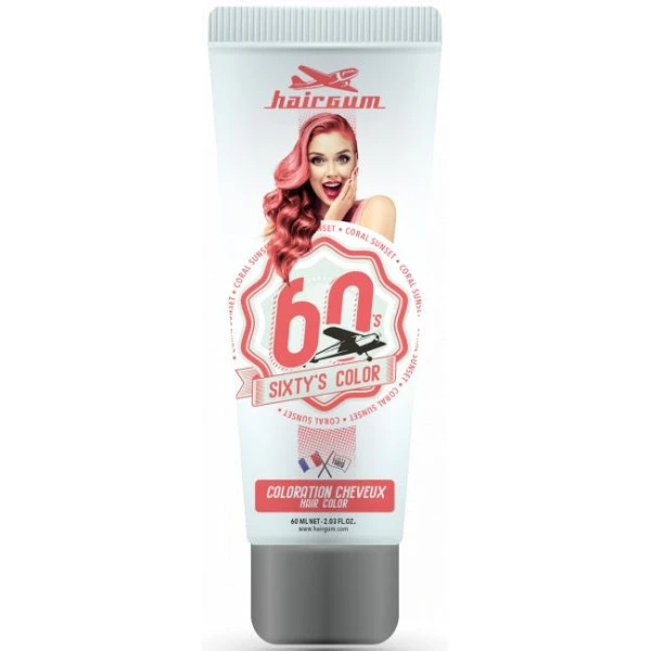 Crème Colorante Sixty's Color - Corail HAIRGUM 60ML 1 Crème Colorante Sixty's Color - Corail HAIRGUM 60ML