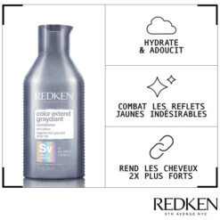 Duo Neutralisant Cheveux Gris/blancs Color Extend Graydiant Redken -Soins Capillaires Boutique duo neutralisant cheveux grisblancs color extend graydiant redken 3