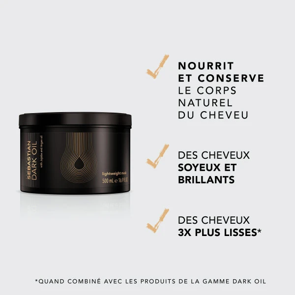 Masque Anti-frizz Dark Oil Sebastian 500ML 2 Masque Anti-frizz Dark Oil Sebastian 500ML – Image 2