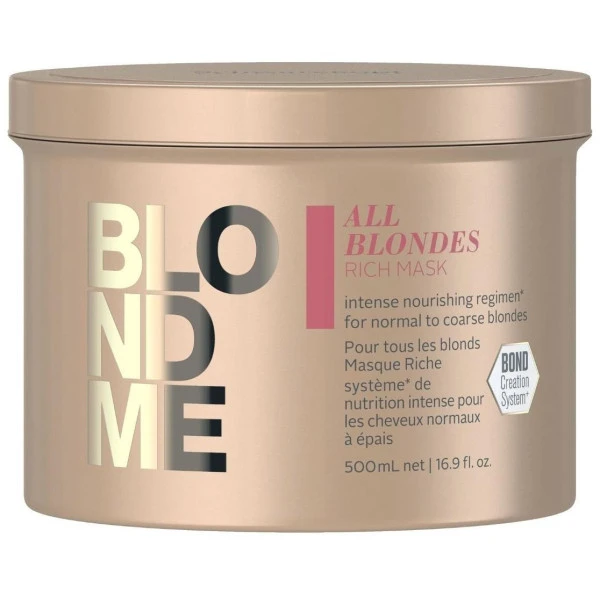 Masque Riche BlondMe Schwarzkopf 500ML 1 Masque Riche BlondMe Schwarzkopf 500ML