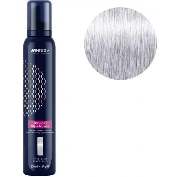 Mousse Colorante Coiffante Argent Indola 200ML 1 Mousse Colorante Coiffante Argent Indola 200ML