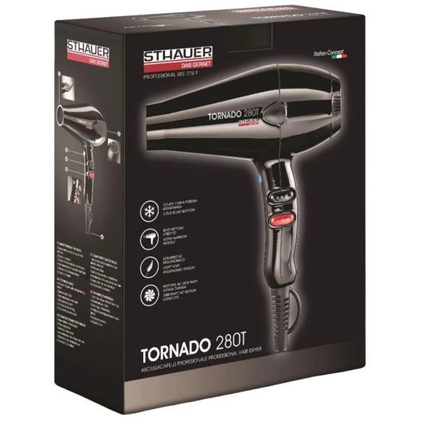 Sèche-cheveux Professionnel Tornado Noir 280t STHAUER 2000 Watts 2 Sèche-cheveux Professionnel Tornado Noir 280t STHAUER 2000 Watts – Image 2