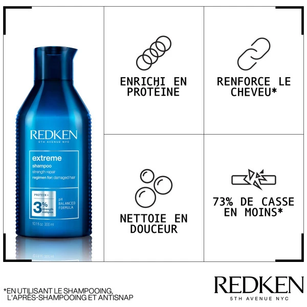 Shampooing Fortifiant Extreme Redken 300ML 3 Shampooing Fortifiant Extreme Redken 300ML – Image 3
