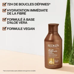 Shampooing Nourrissant Cheveux Bouclés All Soft Mega Curls Redken 300ML -Soins Capillaires Boutique shampooing nourrissant cheveux boucles all soft mega curls redken 300ml 3