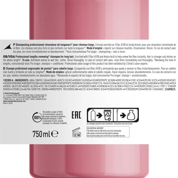 Shampooing Pro Longer L'Oréal Professionnel 750ML 9 Shampooing Pro Longer L'Oréal Professionnel 750ML – Image 9